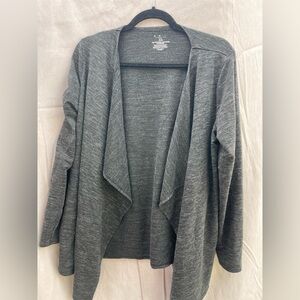 Sonoma Gray Draped Cardigan Sweater with Waterfall Front